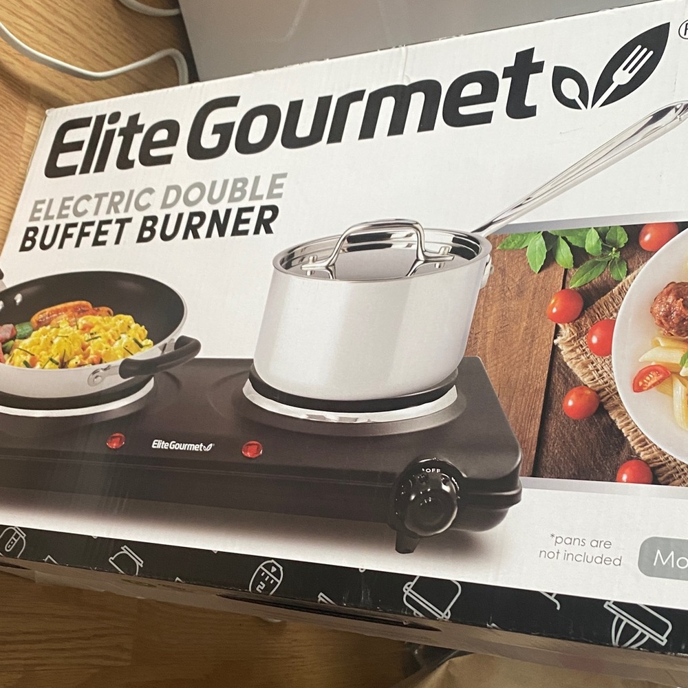 New Electric Double Buffet Burner - Black